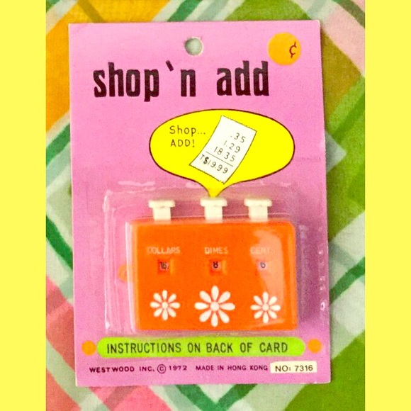 Vintage Other - MOD VTG 70s Shop ‘N Add Shoppers Aid ORANGE NIP